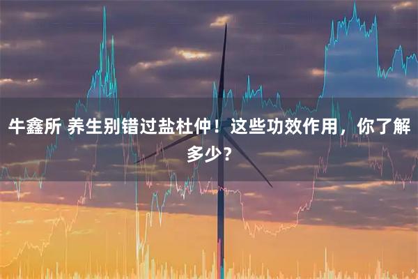 牛鑫所 养生别错过盐杜仲!这些功效作用,你了解多少?